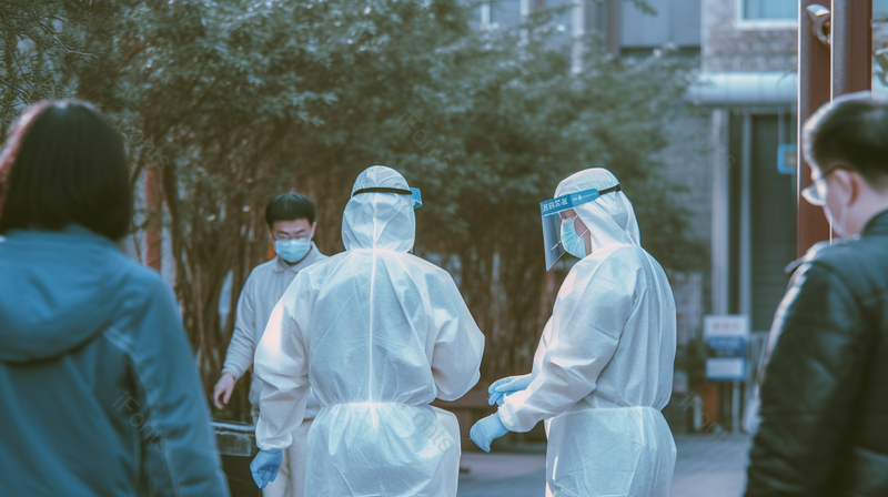 做核酸现场穿白衣服的人员摄影图,高清,摄影图,摄影图片,图片大全,摄影图免费下载